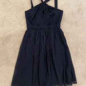 J.Crew Navy Blue Silk Chiffon Dress, Size 4, Lined